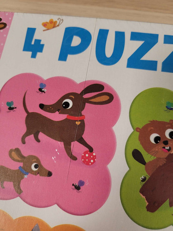 OUTLET Granna Puzzle 4w1 mamy i dzieci zwierzątka USZKODZONE OPAKOWANIE