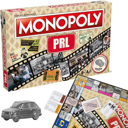 OUTLET Monopoly PRL Planszowa gra strategiczna + kolekcjonerski Maluch Fiat 126p Winning Moves BRAK FOLII