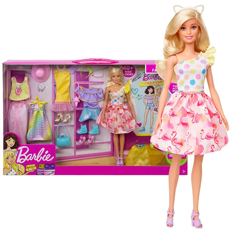 OUTLET Zestaw Barbie Fashion Combo modna lalka + ubranka USZKODZONE OPAKOWANIE