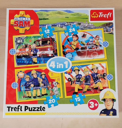 OUTLET Trefl Puzzle 4w1 Pomocny Strażak Sam PO ZWROCIE