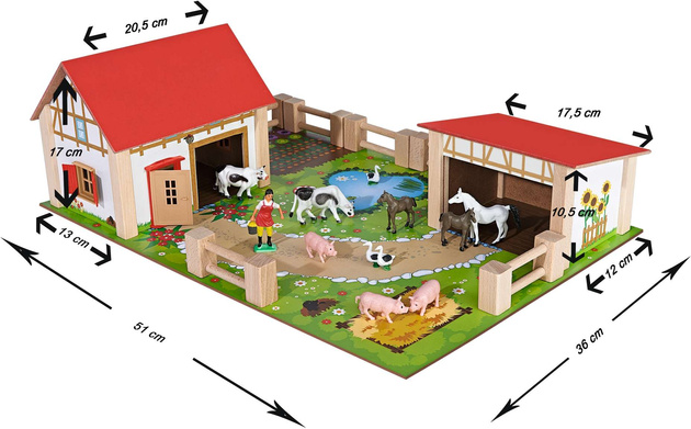 OUTLET Eichhorn Drewniana farma 25 elementów WADLIWA