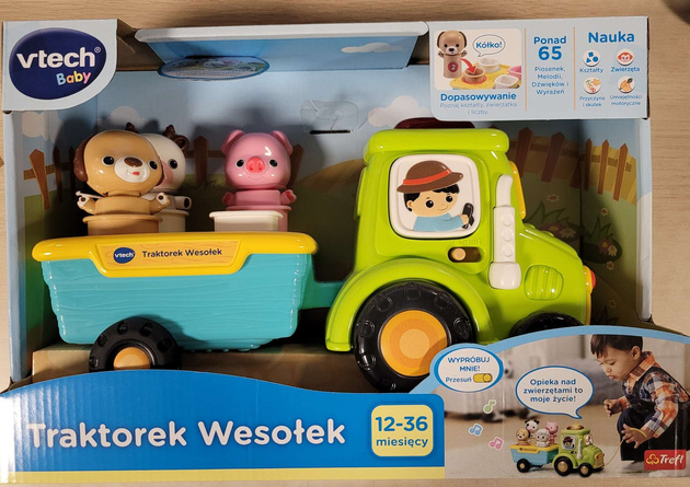 OUTLET Interaktywny Traktorek Wesołek polski Vtech WYBRAKOWANY