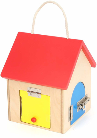 Small Foot drewniany domek edukacyjny z zamkami Compact Lock House WADLIWY