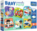 OUTLET Puzzle Baby Progressive Zestaw 4w1 Zawody i pojazdy NIEKOMPLETNE