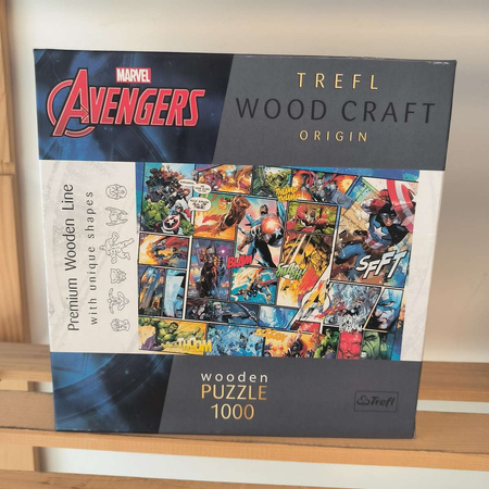 OUTLET Wood Craft Puzzle Drewniane 1000 elementów Komiksowe Uniwersum Marvela USZKODZONE OPAKOWANIE