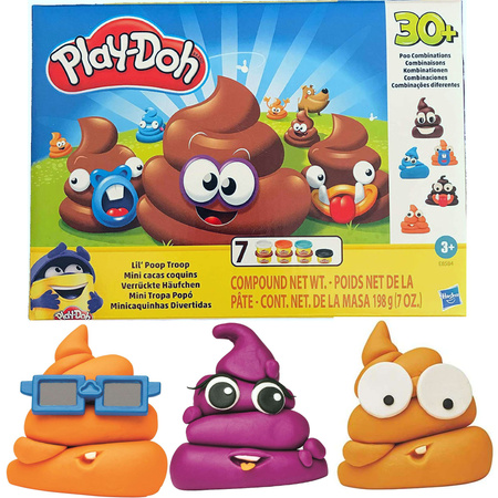 OUTLET Play Doh duży kreatywny zestaw Ciastolina zabawna kupa Poop Troop 7 barw 7 kolorowych tub USZKODZONE OPAKOWANIE