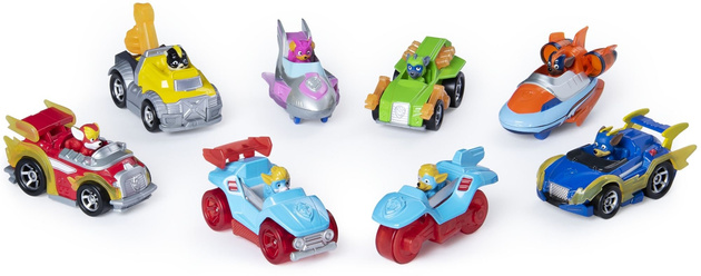 OUTLET Psi Patrol Mighty Pups True Metal zestaw 8 metalowych pojazdów die-cast USZKODZONE OPAKOWANIE