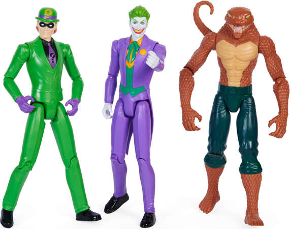 OUTLET Duży Zestaw 6w1 DC Comics Duże figurki Batman, Robin, Nightwing, Joker, Człowiek Zagadka, Copperhead 28 cm 3+ USZKODZONE OPAKOWANIE