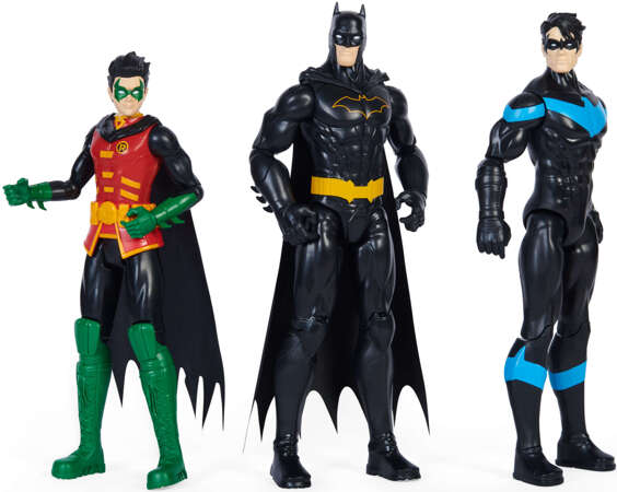 OUTLET Duży Zestaw 6w1 DC Comics Duże figurki Batman, Robin, Nightwing, Joker, Człowiek Zagadka, Copperhead 28 cm 3+ USZKODZONE OPAKOWANIE